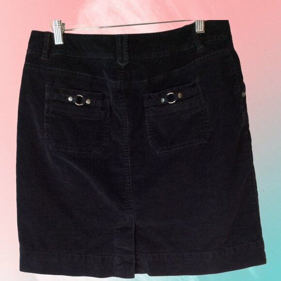 Sonoma Black Corduroy Skirt With Pockets Size 8 Petite - Picture 2 of 9